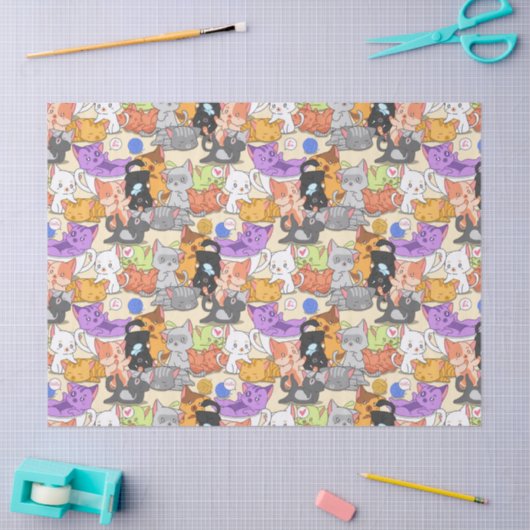Cute-kattenpatroon Tissuepapier (Craft)