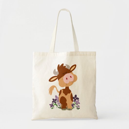 Cute KauwCartoon Koe Bag Tote Bag (Voorkant)