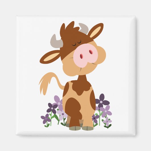 Cute KauwCartoon Koe Magnet (Voorkant)
