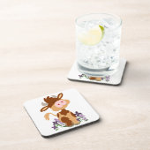 Cute Kauwende Cartoon Koe Onderzetters set (Rechterzijde)