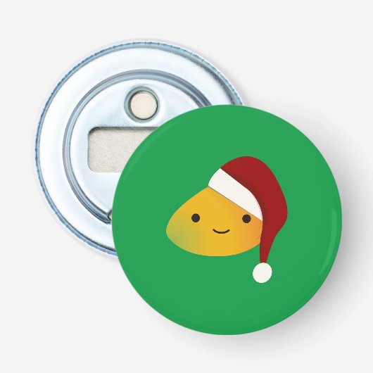 Cute Kawai Christmasi Mango Button Flesopener (Voorkant)