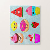 Cute Kawai Fruit & Sweets Kinderen Legpuzzel (Verticaal)
