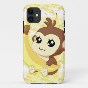 Cute Kawaii aap holding banana iPhone 11 Hoesje