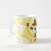 Cute Kawaii aap holding banana Koffiemok (Voorkant links)
