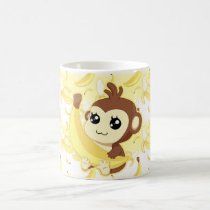Cute Kawaii aap holding banana Koffiemok