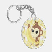 Cute Kawaii aap holding banana Sleutelhanger (Voorkant Links)