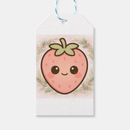 Cute Kawaii Aardbei Gift Tag Cadeaulabel