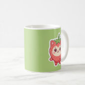 Cute Kawaii Aardbei Kat Koffiemok (Voorkant rechts)