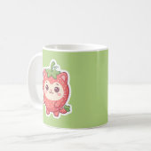 Cute Kawaii Aardbei Kat Koffiemok (Voorkant links)