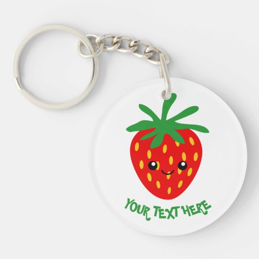 Cute Kawaii aardbeienfruit sleutelhanger (Voorkant)