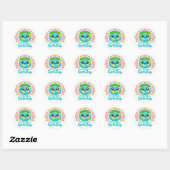 Cute Kawaii Aardedag Ronde Sticker (Vel)