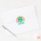Cute Kawaii Aardedag Ronde Sticker (Envelop)