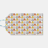 Cute kawaii-achtige dieren gift label cadeaulabel (Achterkant Horizontaal)