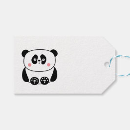 Cute kawaii-achtige dieren panda gift label cadeaulabel