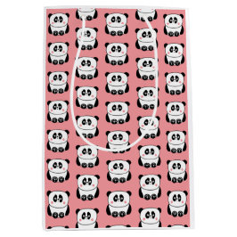 Cute kawaii-achtige panda-cadeautas medium cadeauzakje