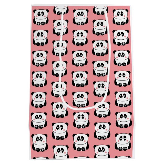 Cute kawaii-achtige panda-cadeautas medium cadeauzakje (Achterkant)