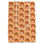 Cute kawaii-achtige tijgercadeautas medium cadeauzakje (Achterkant)