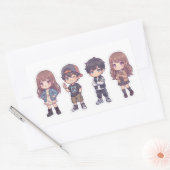 Cute Kawaii Adorable Chibi Kids Sticker Pack of 4 (Envelop)