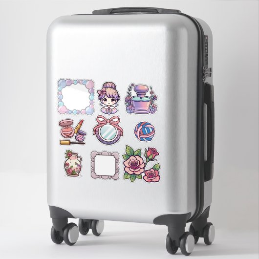 Cute Kawaii Aesthetic Sticker Bundle – Frames, Bea (Koffer)