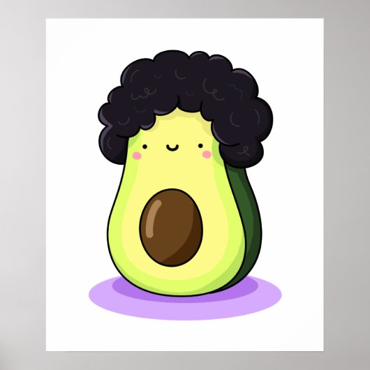 Cute Kawaii Afrocado Poster (Voorkant)