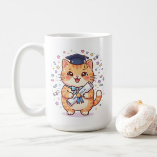 Cute Kawaii Afstudeercat Koffiemok