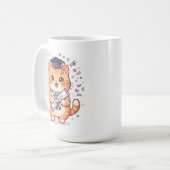 Cute Kawaii Afstudeercat Koffiemok (Voorkant links)