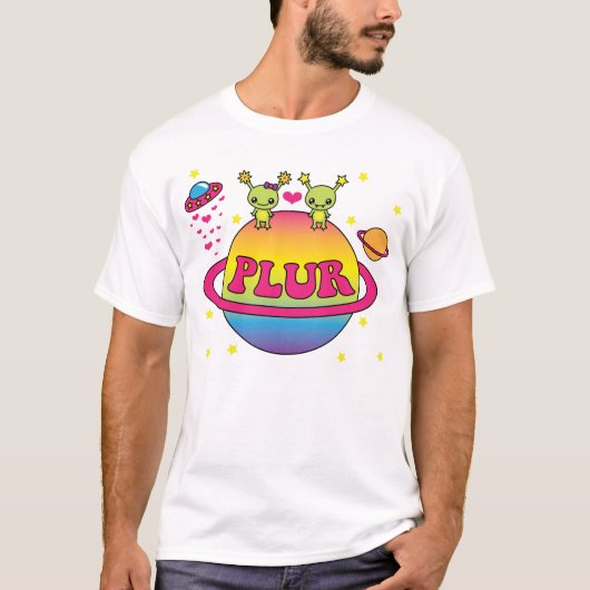 Cute Kawaii Aliens Plur T-shirt (Voorkant)