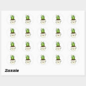 Cute Kawaii Aloe Vera Ronde Sticker (Vel)
