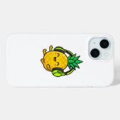 Cute Kawaii Ananas met Hoofdtelefoon SuSticker Case-Mate iPhone Case (Achterkant (horizontaal))