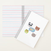 Cute Kawaii Animal Faces | Adorable Cartoon Design Notitieboek (Binnen)