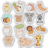 Cute Kawaii Animal Sticker Pack  (Voorkant)