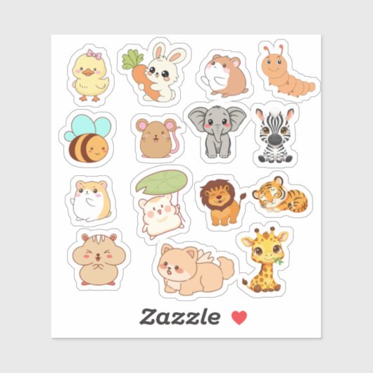Cute Kawaii Animal Sticker Pack  (Vel)