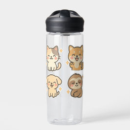 Cute Kawaii Animal Sticker Set | Cat, Dog, Sloth Waterfles