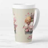 Cute Kawaii Animal Watercolor Illustration Latte Mok (Rechterhoek)