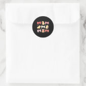 Cute Kawaii Animals And Nk Coquette Bows Aesthetic Ronde Sticker (Tas)
