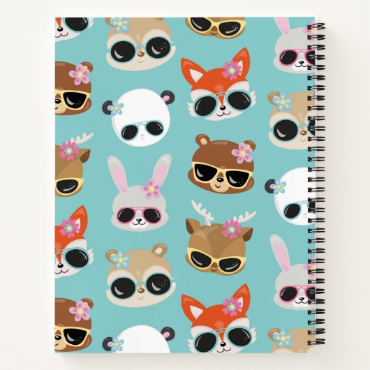 Cute Kawaii Animals Sunbril Blue Specialized Notitieboek (Achterkant)