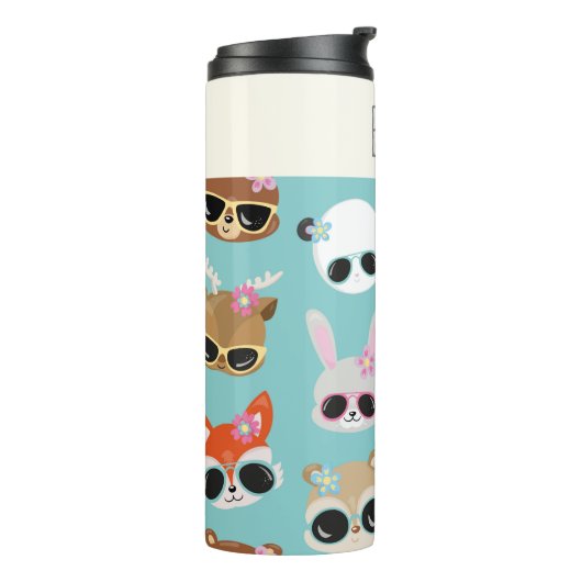 Cute Kawaii Animals Sunbril Blue Specialized Thermosbeker (Gedraaid links)