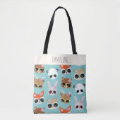 Cute Kawaii Animals Sunbril Blue Specialized Tote Bag (Voorkant)