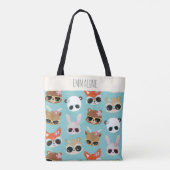 Cute Kawaii Animals Sunbril Blue Specialized Tote Bag (Achterkant)