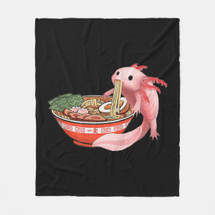 Cute Kawaii Anime Axolotl Japanse ramen Noodles A Fleece Deken