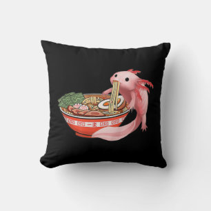 Cute Kawaii Anime Axolotl Japanse ramen Noodles A Kussen