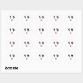 Cute Kawaii Anime Girl Face Manga Style Ronde Sticker (Vel)