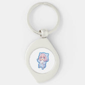 Cute Kawaii Anime Girl Sticker Sleutelhanger (Voorkant)