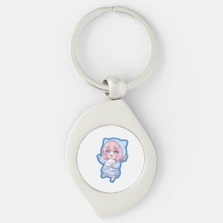 Cute Kawaii Anime Girl Sticker Sleutelhanger