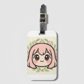 Cute Kawaii Anime Meisje Bagage Label  (Voorkant (verticaal))