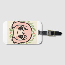 Cute Kawaii Anime Meisje Bagage Label 