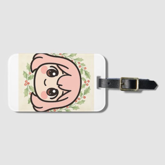 Cute Kawaii Anime Meisje Bagage Label  (Voorkant (horizontaal))