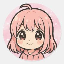 Cute Kawaii Anime Meisjesgezicht Sticker