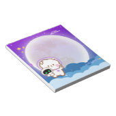 Cute Kawaii Astronaut Jinnie in de paarse ruimte Notitieblok (Schuin)