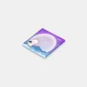Cute Kawaii Astronaut Jinnie on Paarse Space Post Post-it® Notes (Schuin)